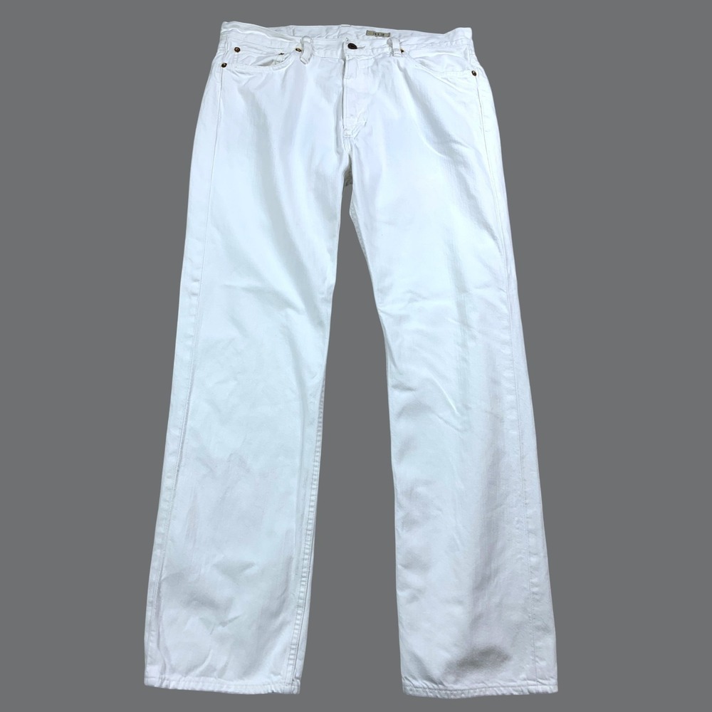 Polo Ralph Lauren Jeans Mens 34x32 White Classic 867 Straight 100% Cotton Y2K - Picture 9 of 9